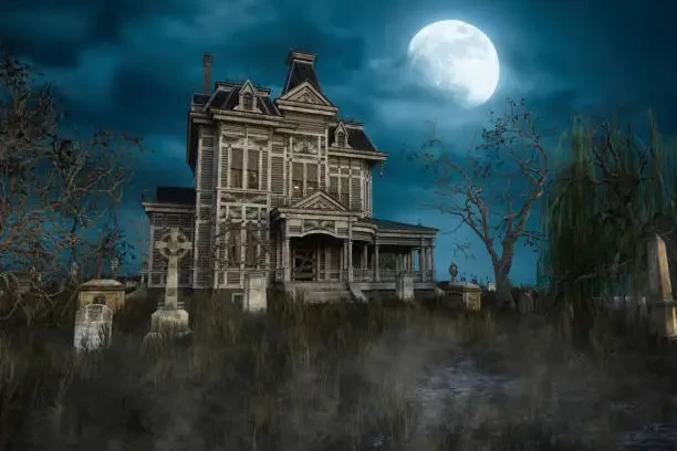 Halloween card design 3 — haunted house